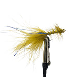 Blue Flash Damsel lure trout fly with blue body and flash material