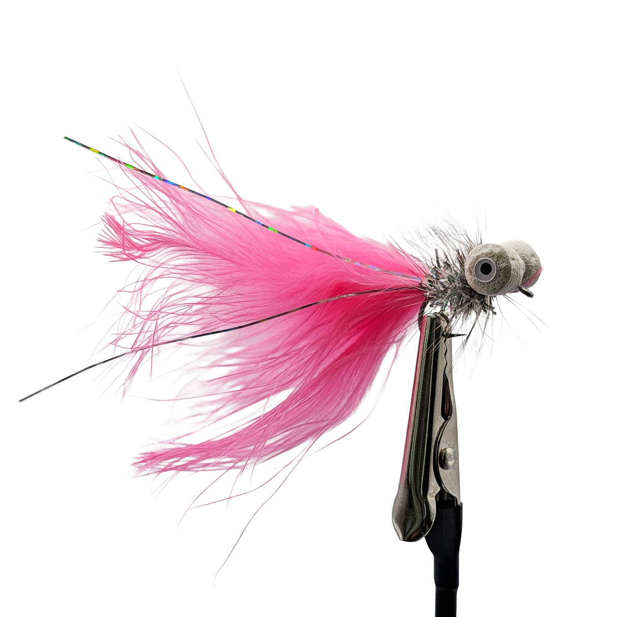Pink Booby Humungus lure fly for trout with bright pink bodyt and floating foam eyes