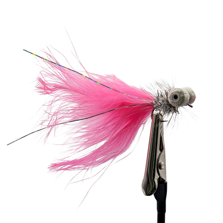 Pink Booby Humungus lure fly for trout with bright pink bodyt and floating foam eyes