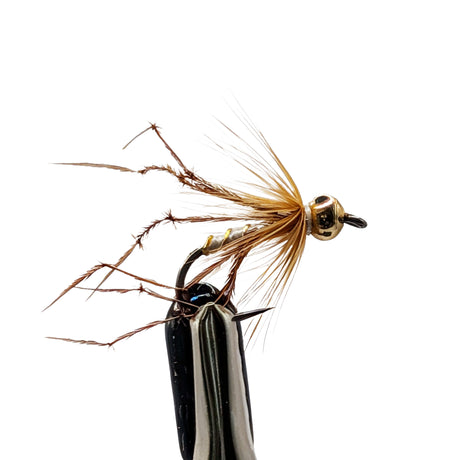 Daddy Longlegs gold bead nymph for trout fishing with bead head, long legs and natural nymph body