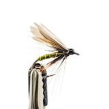 Greenwell’s Glory wet fly for trout with olive body and soft hackle
