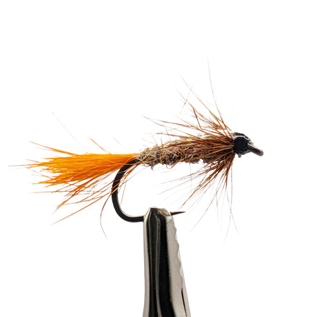 Hare’s Ear orange tail nymph with orange tail and natural body