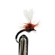 Klinkhammer dry fly black trout pattern with parachute hackle and trailing shuck