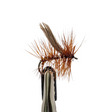 Silver Sedge dry fly trout pattern with silver body and deer hair wing